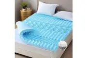 Queen Memory Foam Mattress Topper 7-Zone Bamboo Cover Breathable