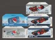 PEPSI LOT of 5 DECALS 12 oz CAN AND 20oz BOTTLE VENDING MACHINE LABELS