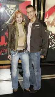 Stefan Booth his guest arrive UK Premiere of V For Vendetta Empire- Old Photo 1