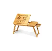 Adjustable Laptop Desk with USB Cooling Fan Bamboo Foldable Notebook stands Holder Sofa Bed Office wooden Laptop Table