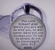 Bible Verse Bubble Keychain Christian Alloy Key Chain Ring The Lord Himself New