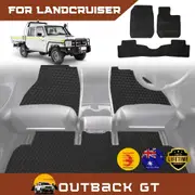6D Diamond Car Floor Mats for Toyota LandCruiser 79 Series Double Cab 2012-Current Full Set - Heavy Duty Carpet Liner