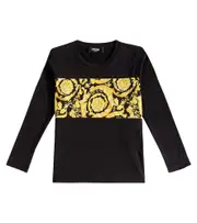 [Versace Kids] Versace Kids Barocco cotton jersey T-shirt Y 14 black