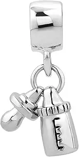 [LSxAB] Feeding Bottle Nipple Charm Competible with Pandora Charm Bracelets Women Girls Pacifier Mom New Born Babysitter, No Gemstone