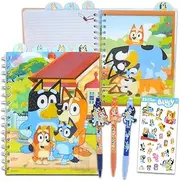 Bluey Tabbed Journal Set - Bundle with Bluey Notebook with Tab Dividers, Pens, Stickers, More for Kids, Adults | Bluey Journal Notebook Stationery