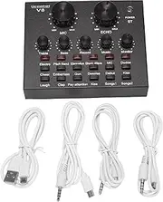 Binxind V8 Sound Card Audio Set Interface External USB Live Microphone Sound Card Bluetooth Function for Computer Pc Mobile Phone Singing Recording