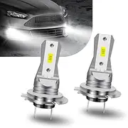 Anyhut 2 PCS H7 Led Bulb 6000K White Super Bright, Two-Pin & 360° lighting Fog Light Bulb, No Adapter Required Bulb for front/rear fog Lights Replacement, Universal For Cars, Trucks, Suvs (White)