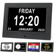 Irednolw Black Clock with Day and Date for Elderly Dementia Patients-Large Nu...