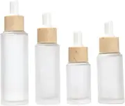 SAFIGLE 3Pcs Transparent Refillable Dropper Bottles Frosted Glass Subpackaging Storage for Essential Oils Lotions Liquids and Portable Design