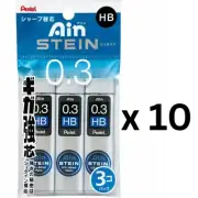Pentel Sharp Refill Ain Stein 0.3mm HB XC273HB-3P 3 Packs x 10 JPN