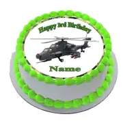 ARMY Helicopter TOYS Edible CAKE TOPPER PARTY IMAGE FROSTING SHEET