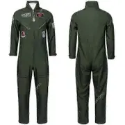 2024 Adult Kids Fighter Pilot Costume Air Force Flight Suit Roleplay With Aviator Accessories Men Army Green Military Pilot Jumpsuit 150