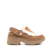 [Ugg] Ugg 60mm Esmee Fur-trim Pumps 39 IT BROWN