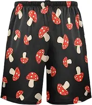 [UWSG] Corgi Men's Pajama Shorts Sleep Drawstring Short Pajama Pant Lounge Wear PJ Bottoms with Pockets, Mushroom, X-Large Short