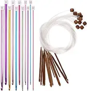 Tunisian Crochet Set - Multicolor Afghan Knitting Needles Set | Tunisian Crochet Hooks Set with Cable | Extra Long Afghan Tunisian Crochet Hook for Blankets | Sweater Knit Tool
