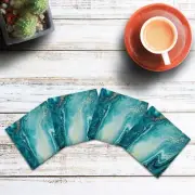 Deep Blue Marbling | Drink Coaster Set