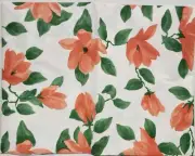 Peva Vinyl Flannel Back Tablecloth 52"x52" Square (4 people) ORANGE FLOWERS, BH