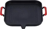 Velaurs Non-Stick Portable Korean Style Double-Layer Thick Multi-Function BBQ Grill Pan with Inclined Design, Practical Indoor/Outdoor Restaurant Grill Plate (Black, Rectangular)