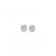 9ct Yellow Gold Diamond Sparkle Cluster Stud Earrings