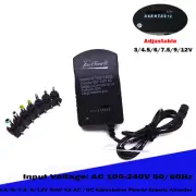 3V 4.5V 5V 6V 7.5V 9V 12V 2A 2.5A AC DC Adjustable Adapter Universal Supply 35W