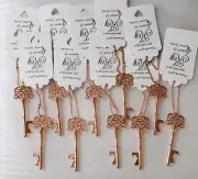 10 Pieces NWT Rose Gold Tone Decorative Skeleton Key Lot * Good 4 Resale