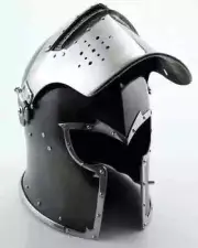 Viking Visored Barbuta Battle Knight Helmet Black Medieval Helm Armor SCA LARP