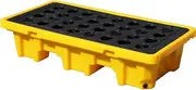 Spill-Proof Tray Oil Tank Spill Tray，Spill Containment Platform, Yellow and Black Polyethylene Pallet, Warehouses Factory Workshop Leakproof Tray, Storage Stack Oil Drums Paint Bucket Pallet
