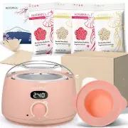Wax Kit Pink Digital Hair Removal Waxing Kit for Women & Men Hot Wax Warmer Pot