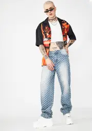 [Jaded London] Light Blue Distressed Skate Jeans