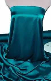 SATIN CHIFFON PEACOCK SILKY DULL FABRIC 60 " ..FORMAL, LINGERIE , DRESSES,