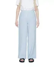 Vero Moda Wide Leg Pinstripe Pants VM2345 Women Light Blue