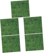 Kisangel 5pcs Micro Landscape Accessory Artificial Moss Pad Easy Install Artificial Moss Decor Grass Turf Pad