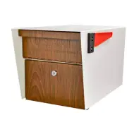 Mail Boss Mailboxes 10.75" Manager Locking System Post-Mount Wood Cream White