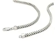 925 Sterling Silver Solid Square Franco Link 22" 4.7mm 61 grams Chain Necklace
