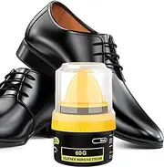 [Viraaji] Leather Repair Cream Liquid Shoe Polish, Liquid Shoe Shine, Shoe Care Cream with Sponge Applicator, Natural Cream Leather Shoe Polish, Protects Leather from Scuffs and Scratches(Black)
