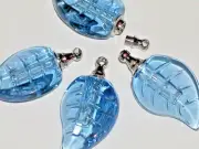 1 blue Leaf Perfume oil vial pendant bottle SCREW CAP