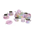 18 Piece Deluxe Tin Tea Playset Unicorn Design Pretend Play Set