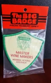 MILDARA MASTER WINE MAKERS vintage souvenir woven sew on cloth patch badge