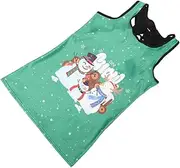 [COLLBATH] 1pc Christmas Cutout Vest Sleeveless Fitness Vest Athletic Tank Top for Women Christmas Party Favors Tank Tops Xmas Dripping Shirt Ladies 3D Lip Gloss Polyester Riding