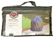 Grill Shop Firepit Cover 34" Heavy Duty PVC w/ Fleece Backing Drawstring Closure