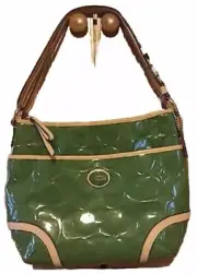 NWT Authentic COACH Peyton Embossed Patent Leather Hobo Bag F20022 Olive or Pink