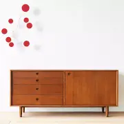 Marvelous Red Exuberant Art Mobile | Mid Century Modern Retro Atomic Home Decor