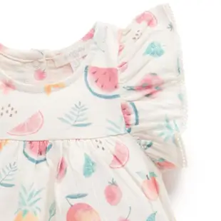 【Purebaby】澳洲有機棉 嬰幼兒短袖上衣套裝 2款(女童 有機棉 T恤 短褲 套裝)