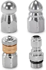 Sewer Jetter Nozzle for Pressure Washer,Drain Cleaning Tips,Rotating Button Nose with 1/4 inch Quick Connect,5000PSI