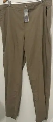Eileen Fisher Women’s Plus Sz 20 Italian Fabric Driftwood Straight Trousers NWT