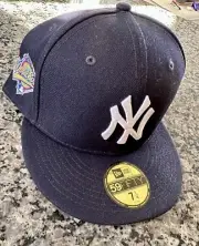 Yankees Hat 7 1/4 Cap New Era World Series 1996 + 100th Year! RARE! See Details