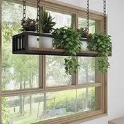 Ceiling Plant Flower Shelf Wine Rack Hanging Bookcase Ceiling-Mounted Floating Shelves Bar Bedroom Kitchen Wall Mounted Decor Stand(100x25x15cm)