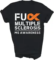 [Generic] Fuck Multiple Sclerosis Ms Awareness Support Ribbon Gift Unisex Shirt Women Men