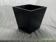 Wooden Handcrafted Trash Bin/ Planter NEW Decorative Square Shape Dark Walnut