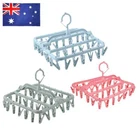 32 Clips Folding Clothes Hanger Laundry Rack Socks Cloth Hanger Rack Clothespin